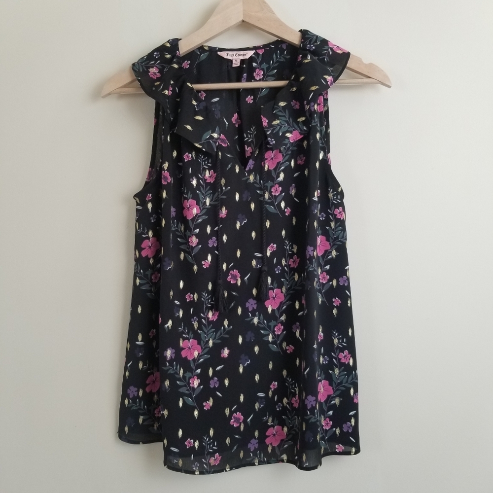 Juicy Couture Sleeveless Floral Top Medium